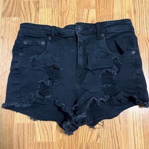 Aeropostale Black Distressed Jean Shorts size 10